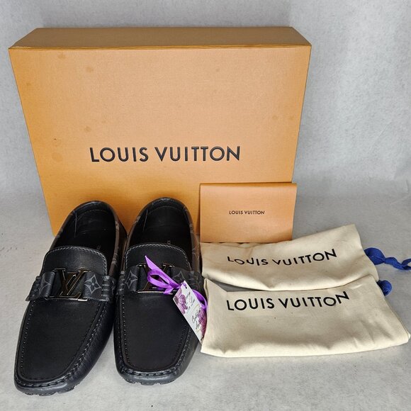 Louis Vuitton Black Monte Carlo Monogram Men's Shoes Size 9 with Dustbags & Box - Picture 1 of 16